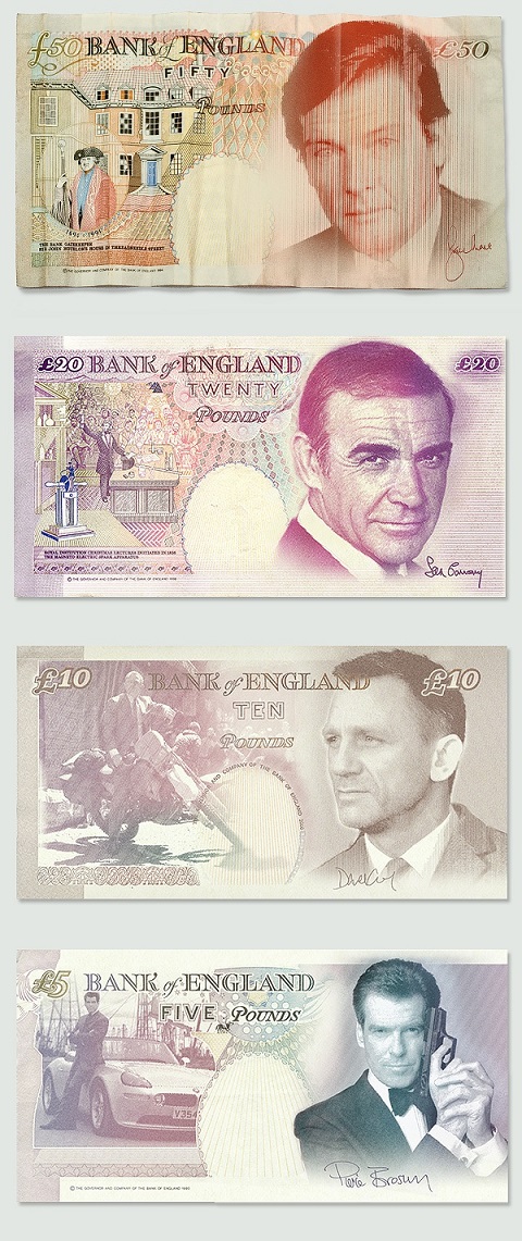 James Bond nas notas de Euro01